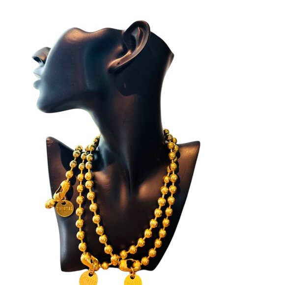 Twisted Gold Beaded Necklace Set by Twisted-silver - Picture 7 of 7